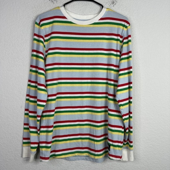 Empyre Other - Empyre Shirt‎ Mens Small Multicolor Striped Long Sleeve Retro Pullover Casual
